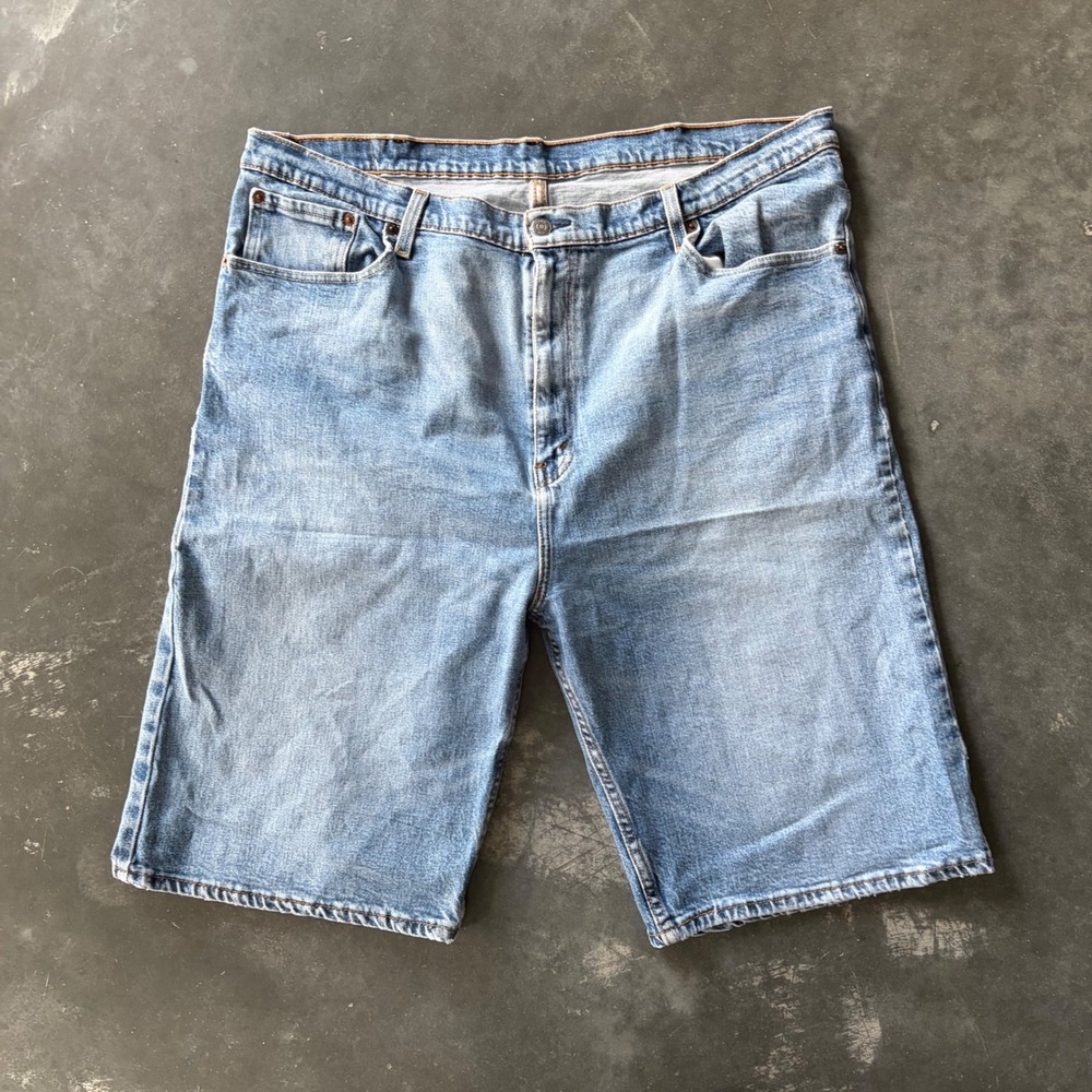 Levi's 505 Regular Fit Denim Jean Shorts Light Wash Blue Mens W40